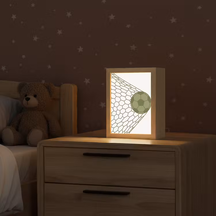Voetbal - Goal - Sport - Groen Light Box met kabel (Kinderlampje) klein -sfeer1_kind