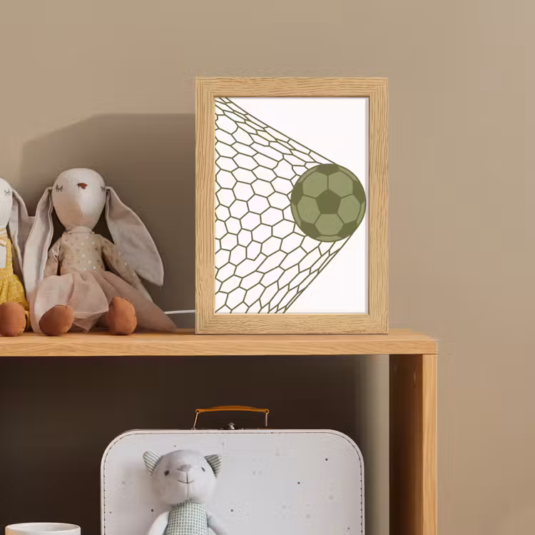 Voetbal - Goal - Sport - Groen Light Box met kabel (Kinderlampje) klein -sfeer2_kind