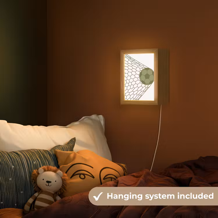 Voetbal - Goal - Sport - Groen Light Box met kabel (Kinderlampje) klein -sfeer5_kind_EN