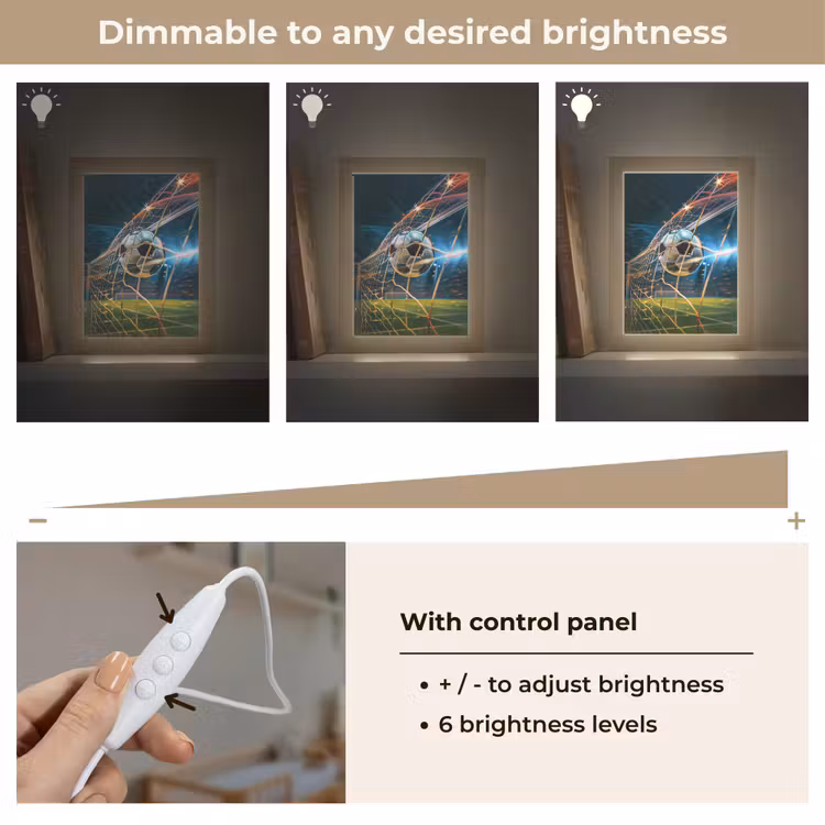 Voetbal - Goal - Sport - Jongens Light Box met kabel (Kinderlampje) klein -USP_dimbaarEN