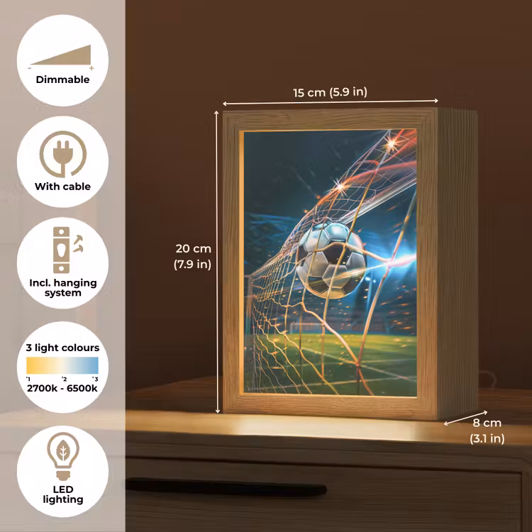 Voetbal - Goal - Sport - Jongens Light Box met kabel (Kinderlampje) klein -USP_EN