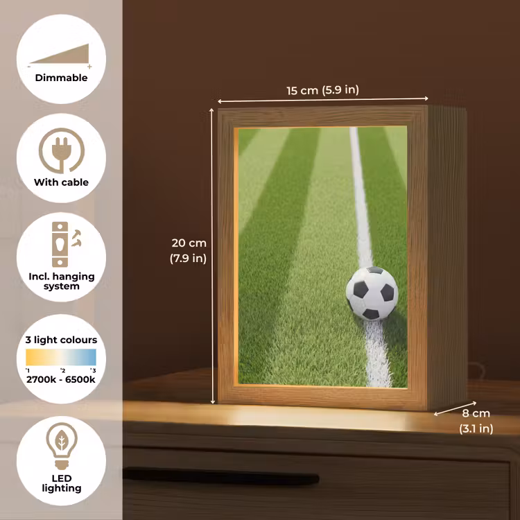 Voetbal - Grasveld - Sport - Groen Light Box met kabel (Kinderlampje) klein -USP_EN