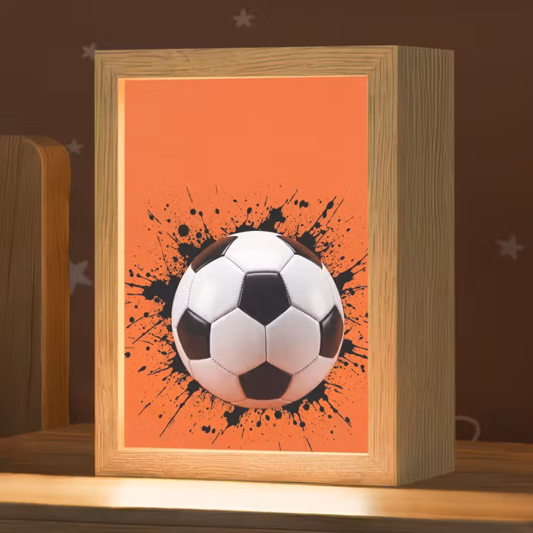Voetbal - Verf - Sport - Oranje Light Box met kabel (Kinderlampje) klein -zzz_3d_website