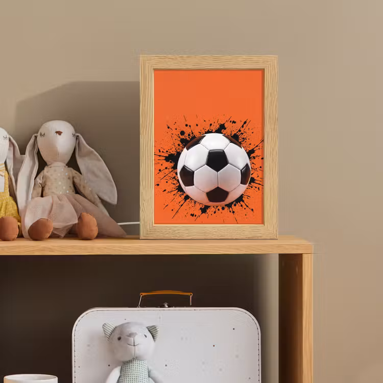 Voetbal - Verf - Sport - Oranje Light Box met kabel (Kinderlampje) klein -sfeer2_kind