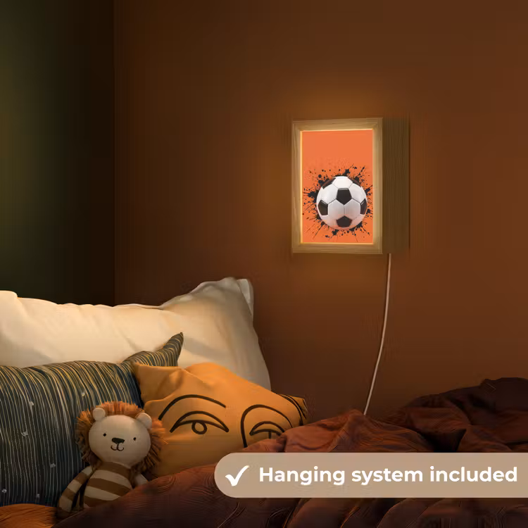 Voetbal - Verf - Sport - Oranje Light Box met kabel (Kinderlampje) klein -sfeer5_kind_EN