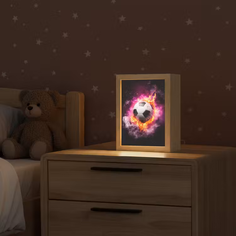 Voetbal - Roze - Vuur Light Box met kabel klein -sfeer1_kind