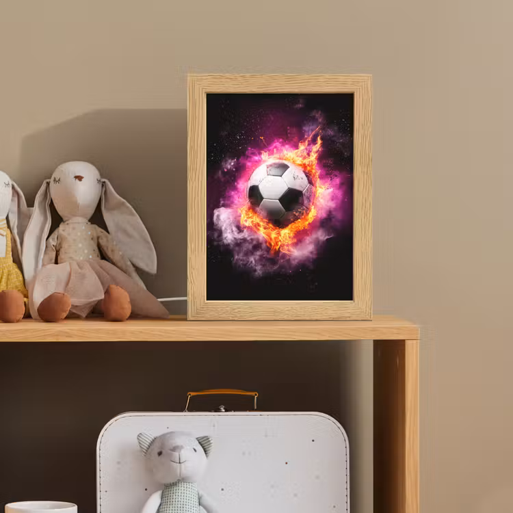 Voetbal - Roze - Vuur Light Box met kabel klein -sfeer2_kind