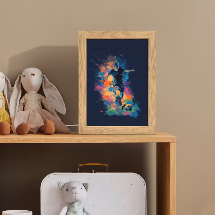 Voetballer - Bal - Kleurexplosie - Abstract Light Box met kabel klein -sfeer2_kind