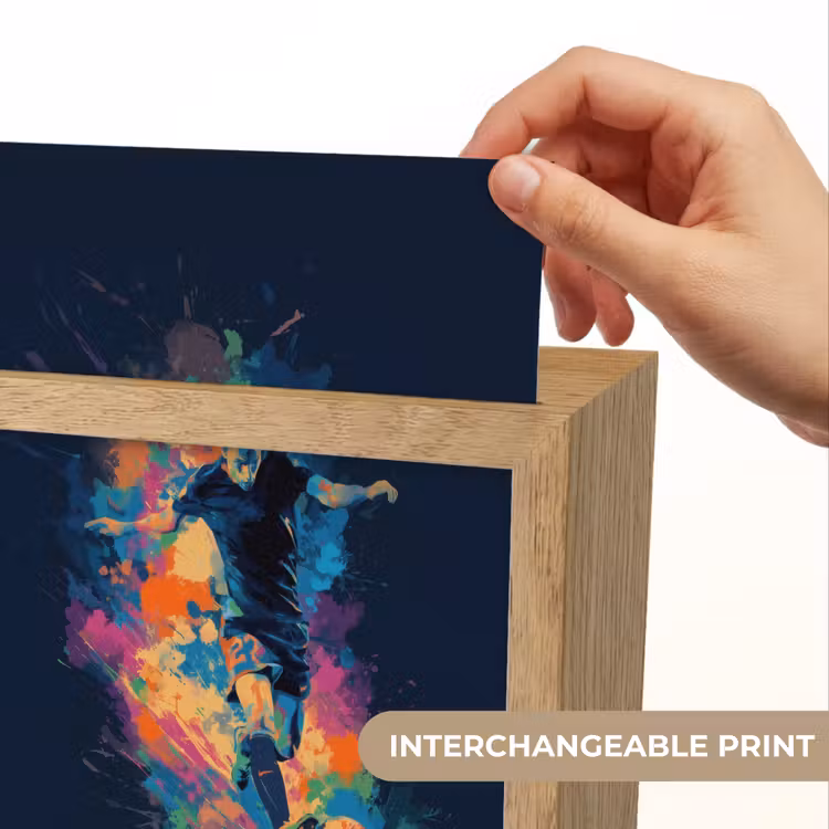 Voetballer - Bal - Kleurexplosie - Abstract Light Box met kabel (Kinderlampje) klein -USP_websiteprintEN