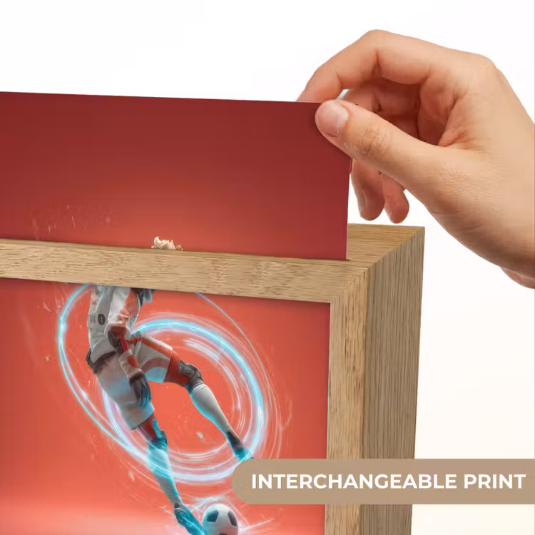 Voetballer - Bal - Lichtcirkel - Rood Light Box met kabel (Kinderlampje) klein -USP_websiteprintEN