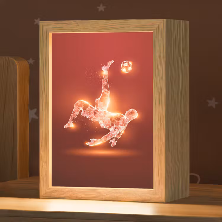 Voetballer - Omhaal - Rood - Neon Light Box met kabel klein -zzz_3d_website