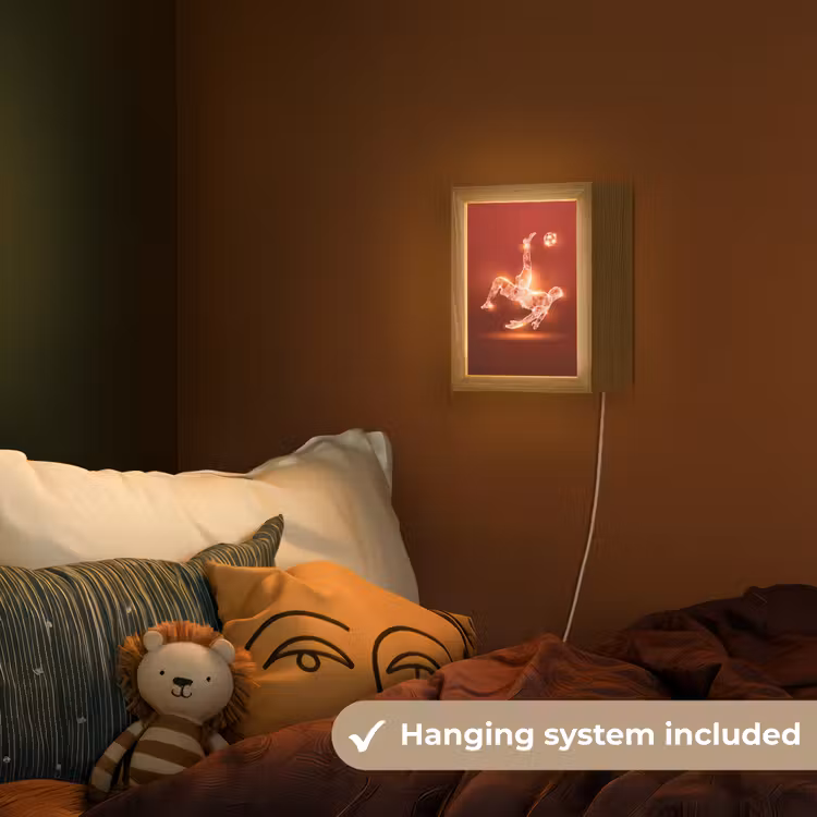 Voetballer - Omhaal - Rood - Neon Light Box met kabel (Kinderlampje) klein -sfeer5_kind_EN