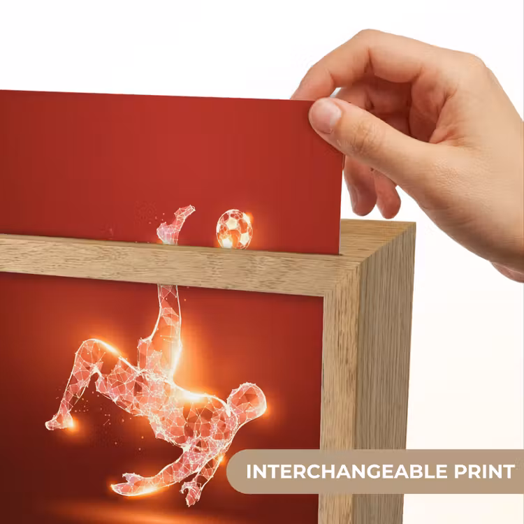 Voetballer - Omhaal - Rood - Neon Light Box met kabel (Kinderlampje) klein -USP_websiteprintEN