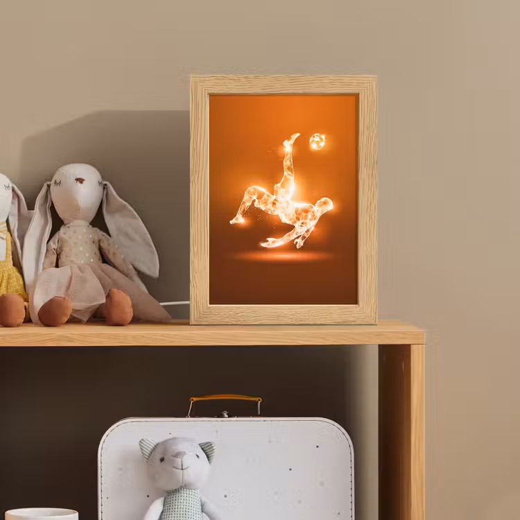 Voetballer - Oranje - Voetbal - Omhaal Light Box met kabel klein -sfeer2_kind