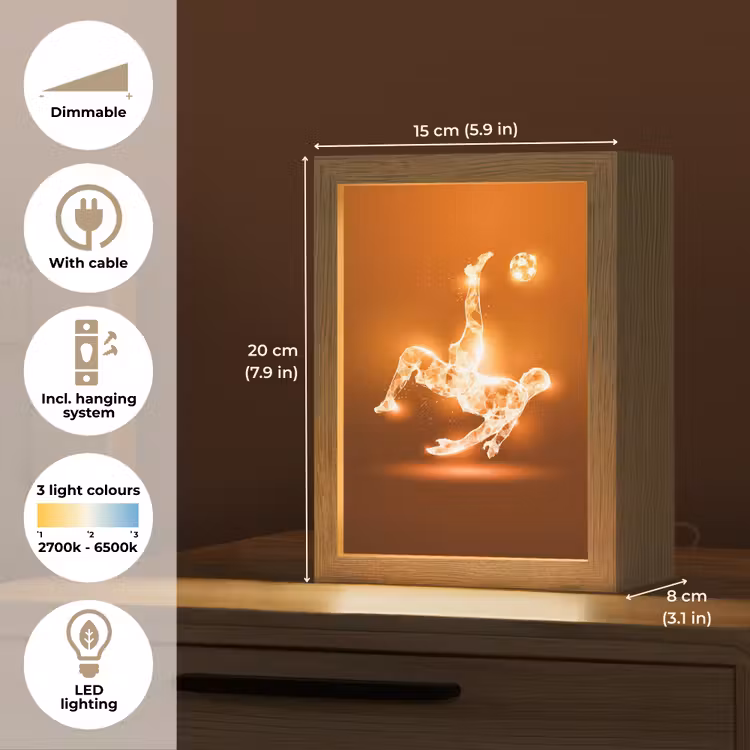 Voetballer - Oranje - Voetbal - Omhaal Light Box met kabel (Kinderlampje) klein -USP_EN