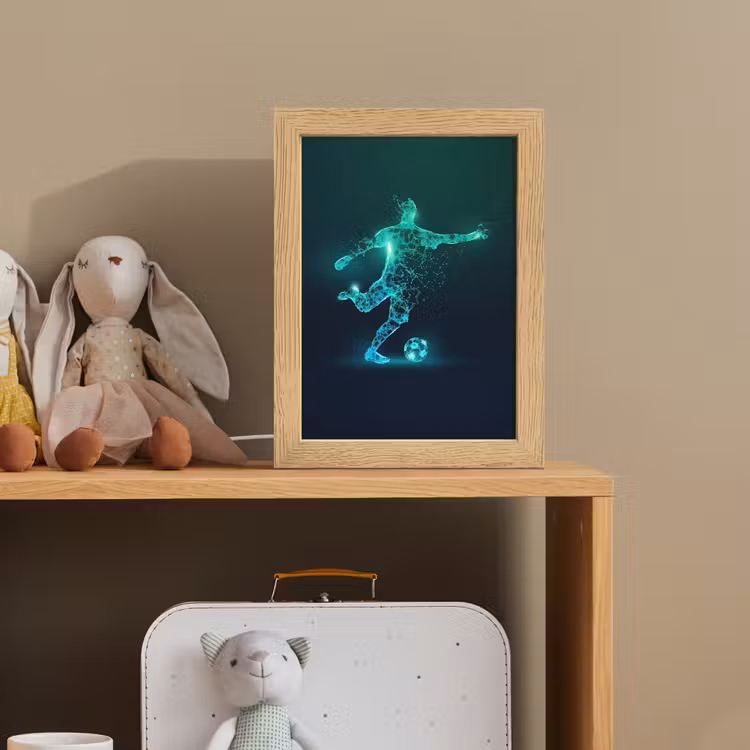 Voetballer - Trap - Blauw - Digitaal Light Box met kabel klein -sfeer2_kind