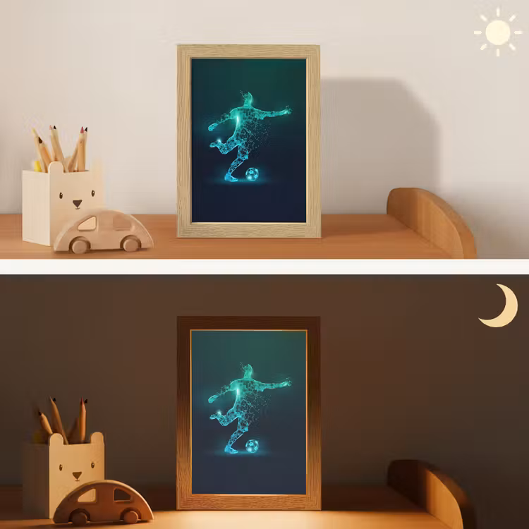 Voetballer - Trap - Blauw - Digitaal Light Box met kabel klein -sfeer3_kind
