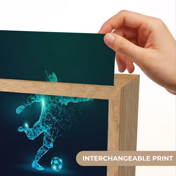 Voetballer - Trap - Blauw - Digitaal Light Box met kabel (Kinderlampje) klein -USP_websiteprintEN