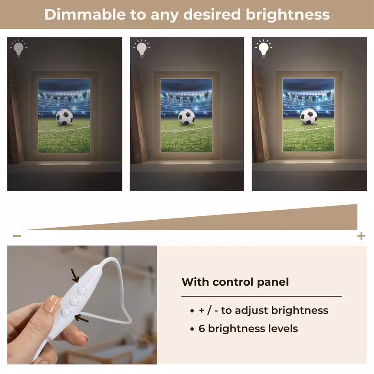 Voetbal - Stadion - Bal - Jongens Light Box met kabel (Kinderlampje) klein -USP_dimbaarEN
