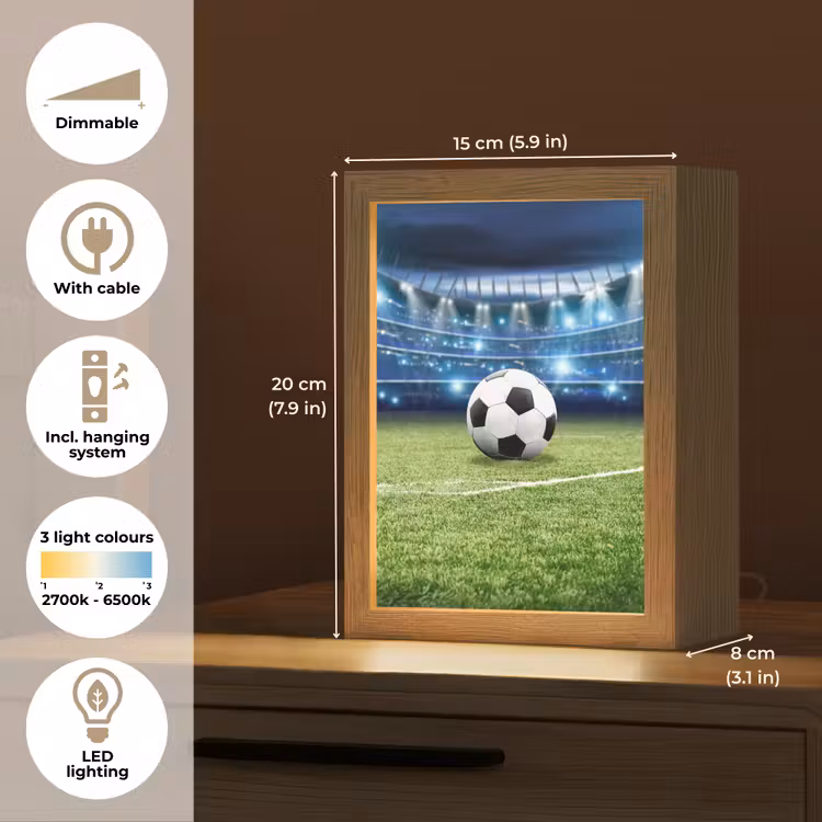 Voetbal - Stadion - Bal - Jongens Light Box met kabel (Kinderlampje) klein -USP_EN