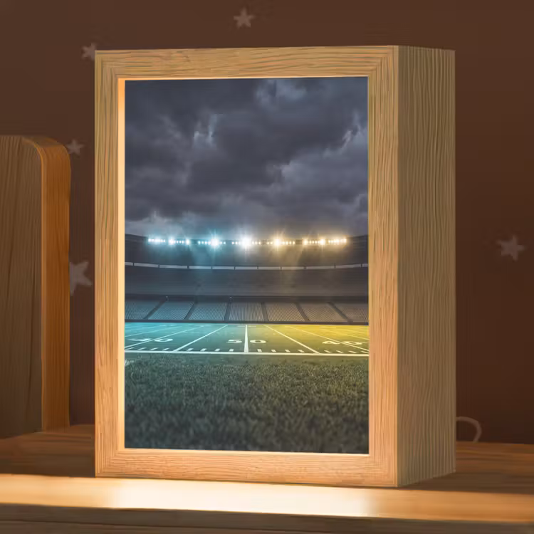 Voetbal - Stadion - Nacht - Modern Light Box met kabel (Kinderlampje) klein -zzz_3d_website