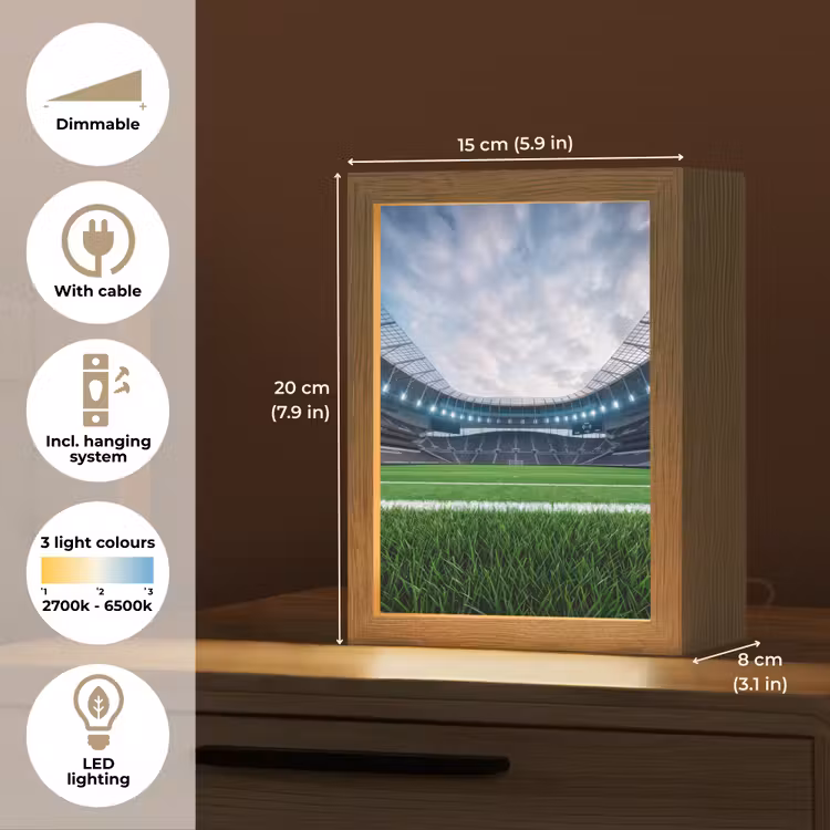 Voetbal - Stadion - Sport - Groen Light Box met kabel (Kinderlampje) klein -USP_EN