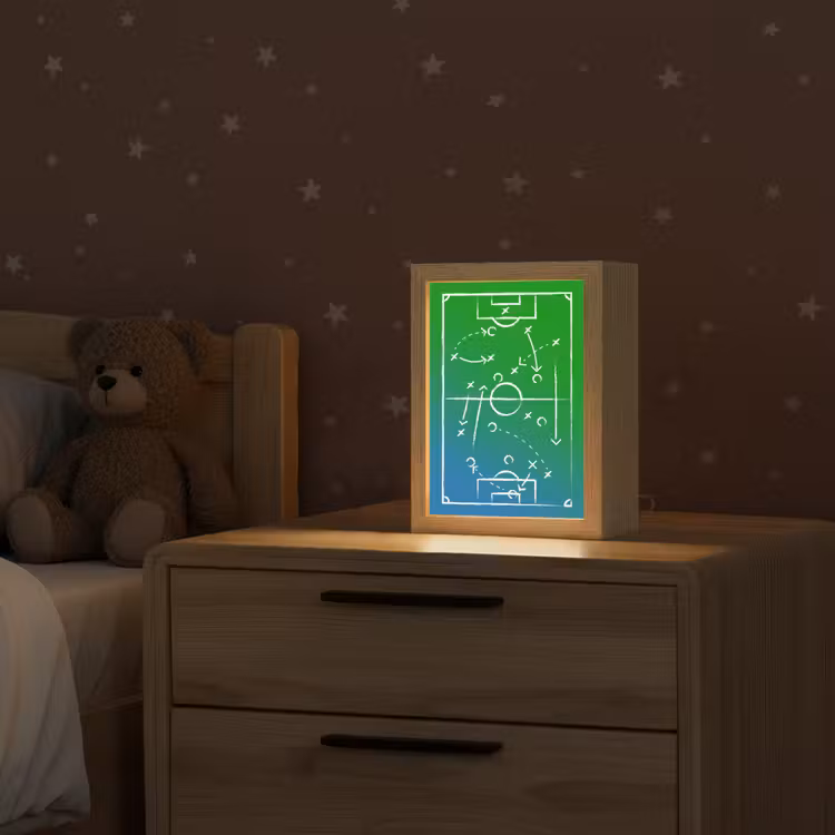 Voetbal - Tactiek - Spel - Groen - Blauw Light Box met kabel klein -sfeer1_kind