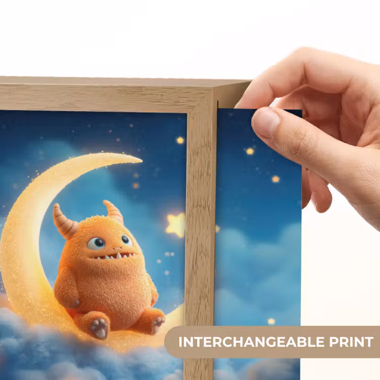 Knuffel - Monster - Maan - Wolken Light Box met kabel (Kinderlampje) klein -USP_websiteprintEN