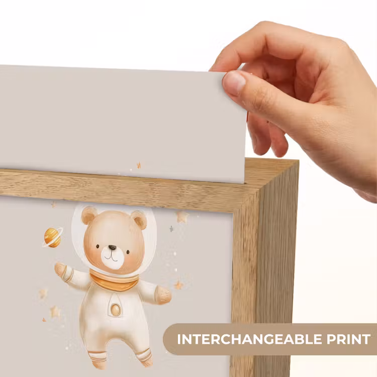 Ruimtebeer - Sterren - Beige Light Box met kabel (Kinderlampje) klein -USP_websiteprintEN