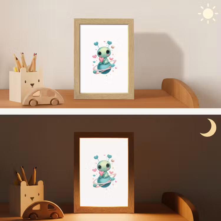 Ruimte - Wezen - Hartjes - Planeet Light Box met kabel klein -sfeer3_kind