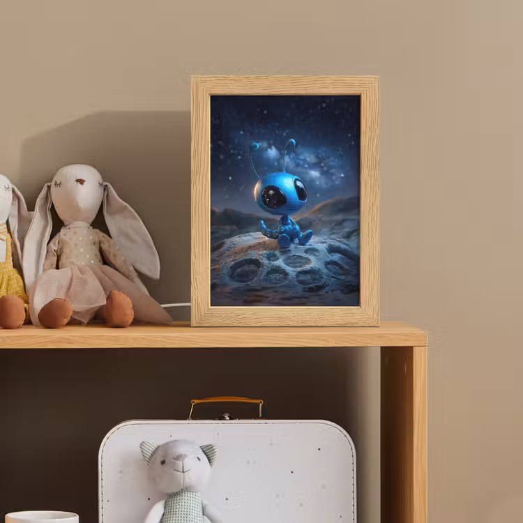 Ruimtewezen - Blauw - Galaxy Light Box met kabel klein -sfeer2_kind