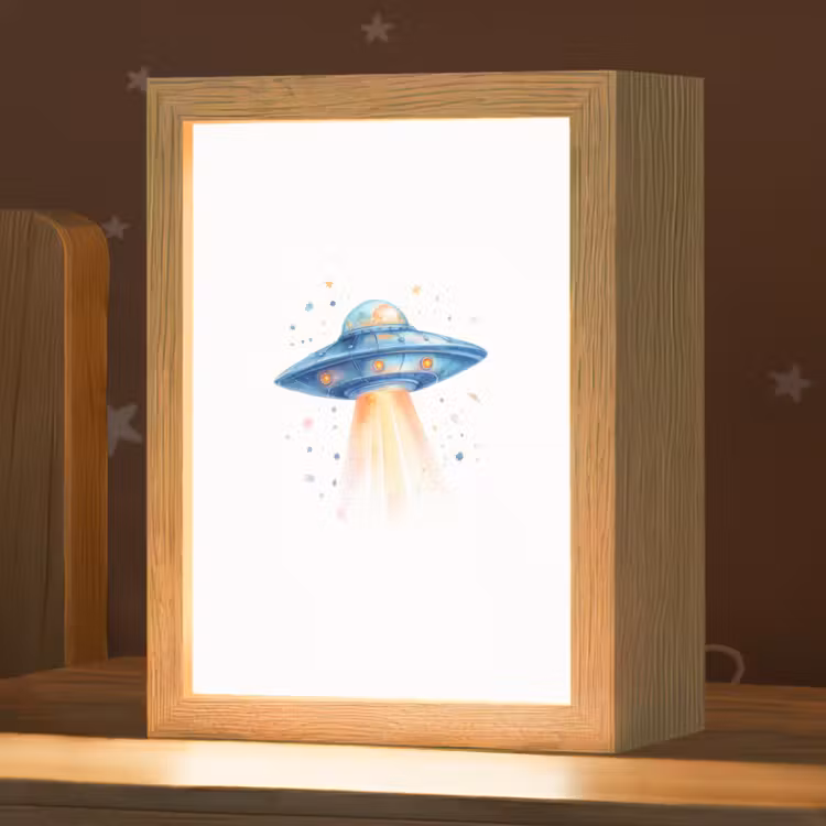 Ruimte - Ufo - Sterren Light Box met kabel klein -zzz_3d_website