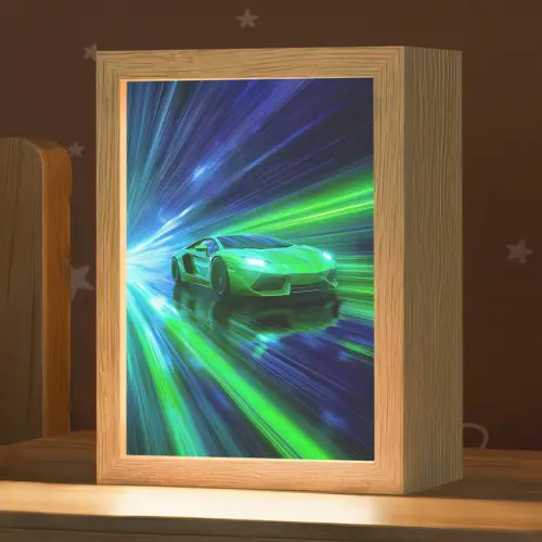 Snelheid - Licht - Sportwagen - Groen Light Box met kabel klein -zzz_3d_website