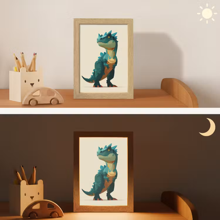 Stekels - Dino - Blauw - Gespierd Light Box met kabel klein -sfeer3_kind