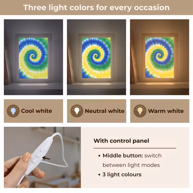 Spiraal - Groen - Draaiend Light Box met kabel (Kinderlampje) klein -USP_lichtkleurEN