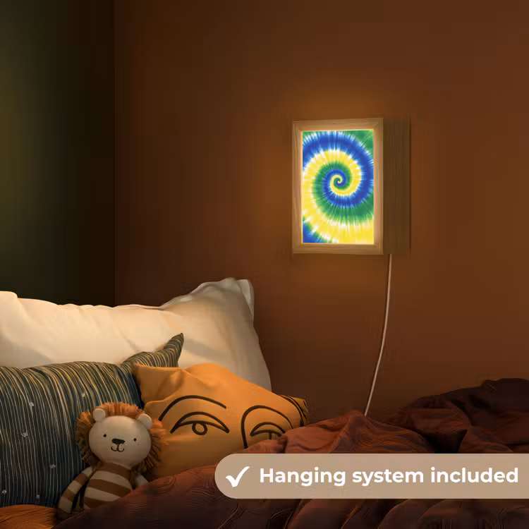 Spiraal - Groen - Draaiend Light Box met kabel (Kinderlampje) klein -sfeer5_kind_EN
