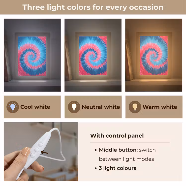 Spiraal - Roze - Draaiend Light Box met kabel (Kinderlampje) klein -USP_lichtkleurEN