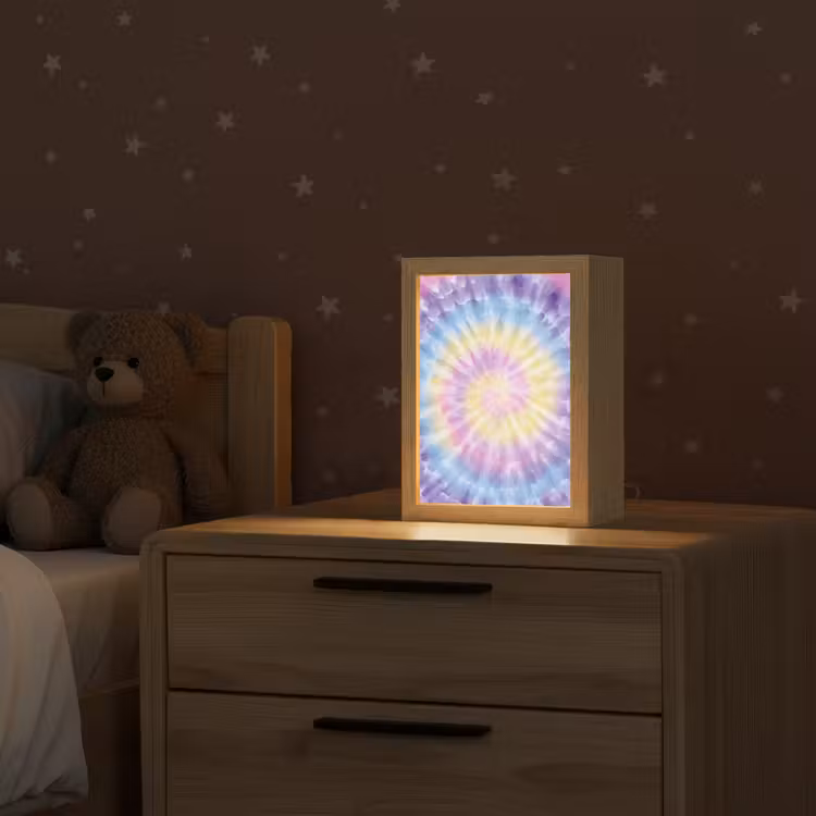 Spiraal - Tie dye - Pasteltinten Light Box met kabel klein -sfeer1_kind