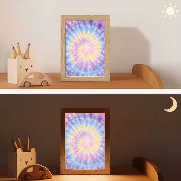 Spiraal - Tie dye - Pasteltinten Light Box met kabel klein -sfeer3_kind