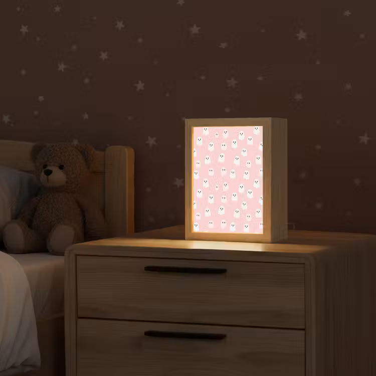 Spookjes - Patroon - Roze Light Box met kabel (Kinderlampje) klein 904 -sfeer1_kind