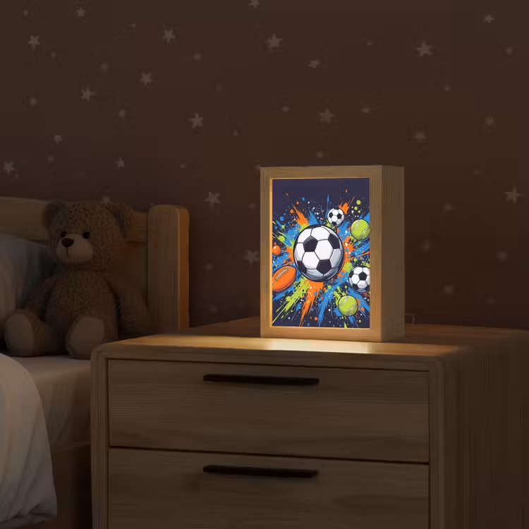 Sport - Ballen - Kleurrijk Light Box met kabel (Kinderlampje) klein -sfeer1_kind