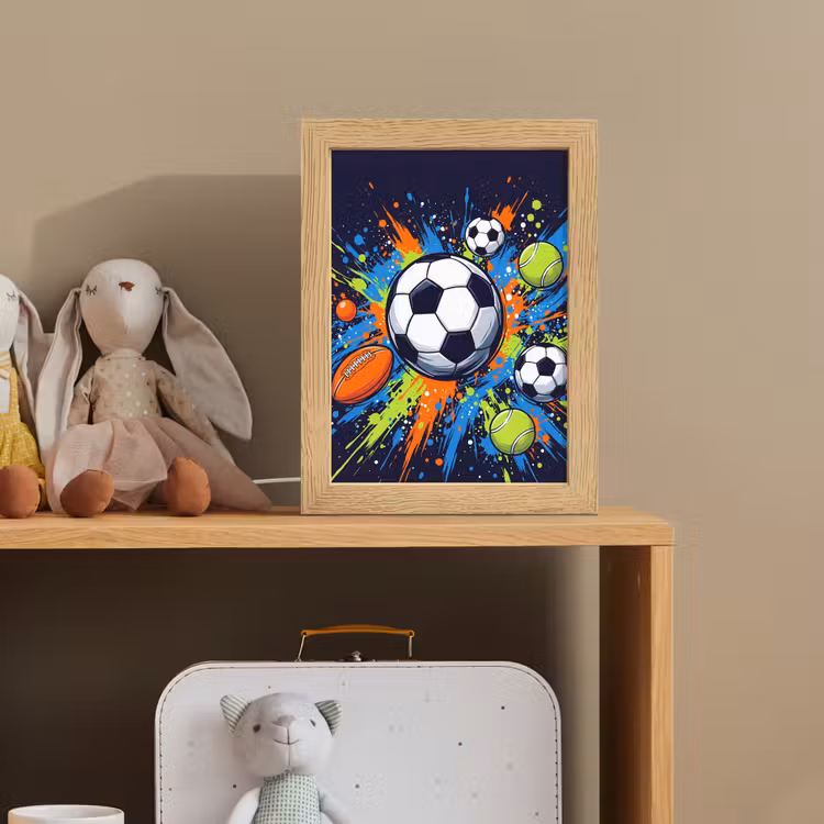 Sport - Ballen - Kleurrijk Light Box met kabel (Kinderlampje) klein -sfeer2_kind