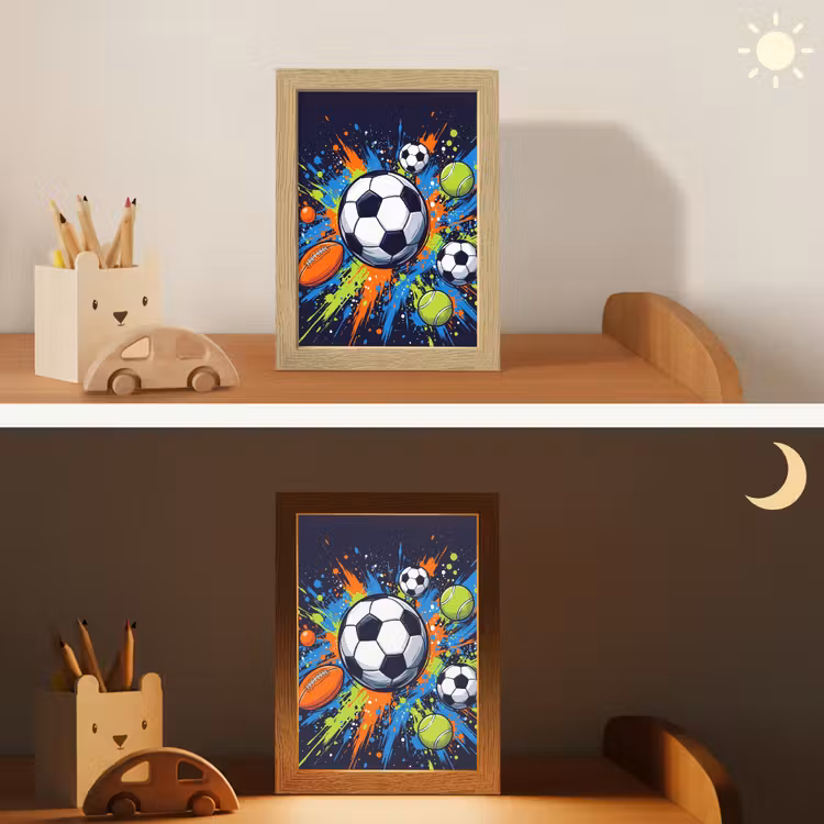 Sport - Ballen - Kleurrijk Light Box met kabel (Kinderlampje) klein -sfeer3_kind
