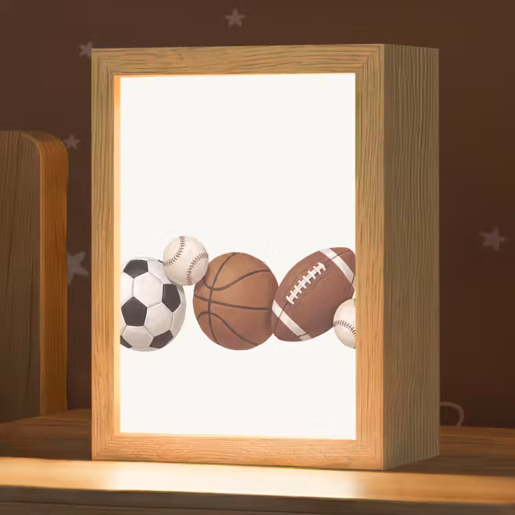 Sport - Ballen - Illustratie Light Box met kabel (Kinderlampje) klein -zzz_3d_website