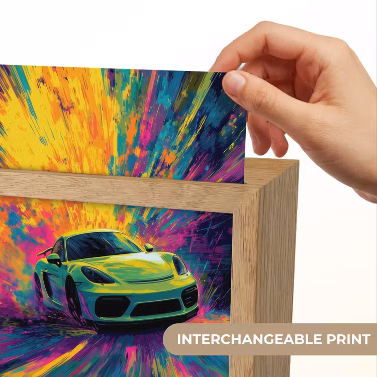 Sportauto - Groen - Verfstrepen - Kleuren Light Box met kabel (Kinderlampje) klein -USP_websiteprintEN