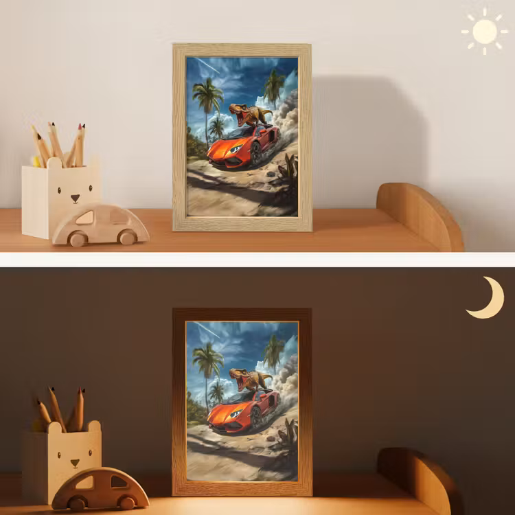 Sportauto - Rood - Dino Light Box met kabel klein -sfeer3_kind