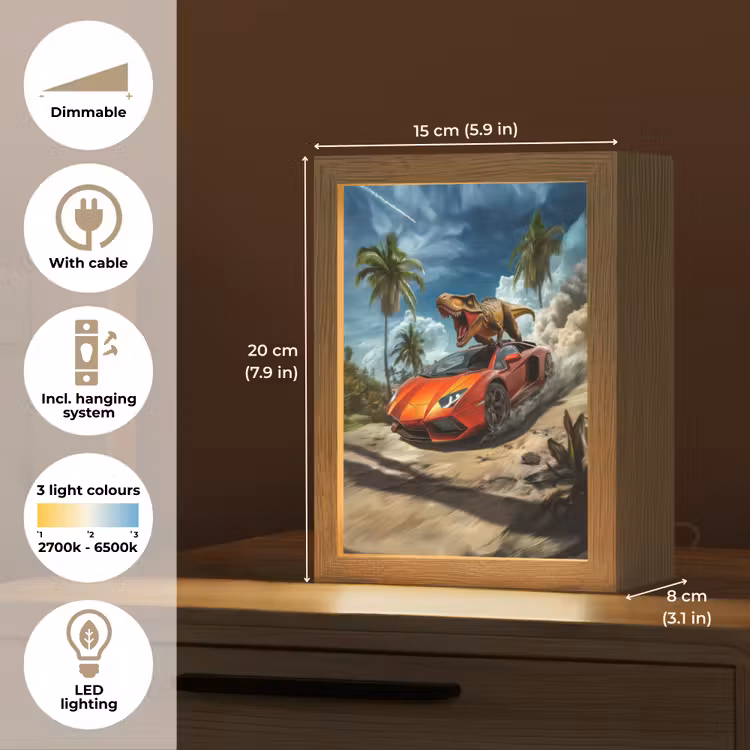 Sportauto - Rood - Dino Light Box met kabel (Kinderlampje) klein -USP_EN