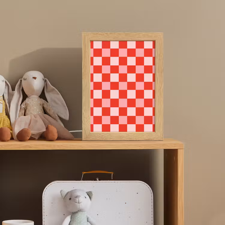 Vierkant - Klassiek - Rood Light Box met kabel (Kinderlampje) klein 904 -sfeer2_kind