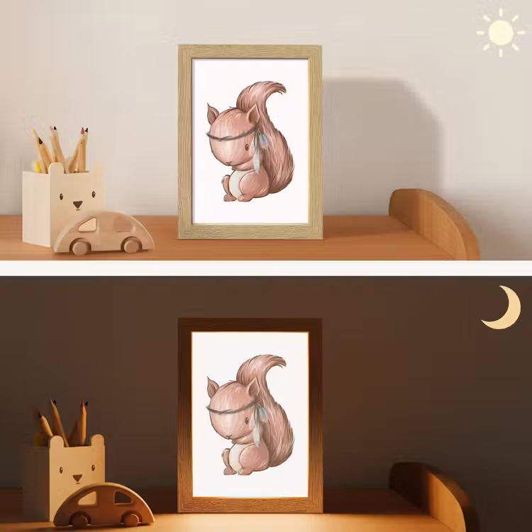 Eekhoorn - Dier - Bosdieren - Bruin Light Box met kabel klein -sfeer3_kind