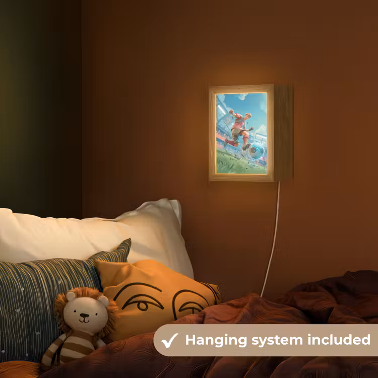Stadion - Voetbal - Jongen - Rood Light Box met kabel (Kinderlampje) klein -sfeer5_kind_EN